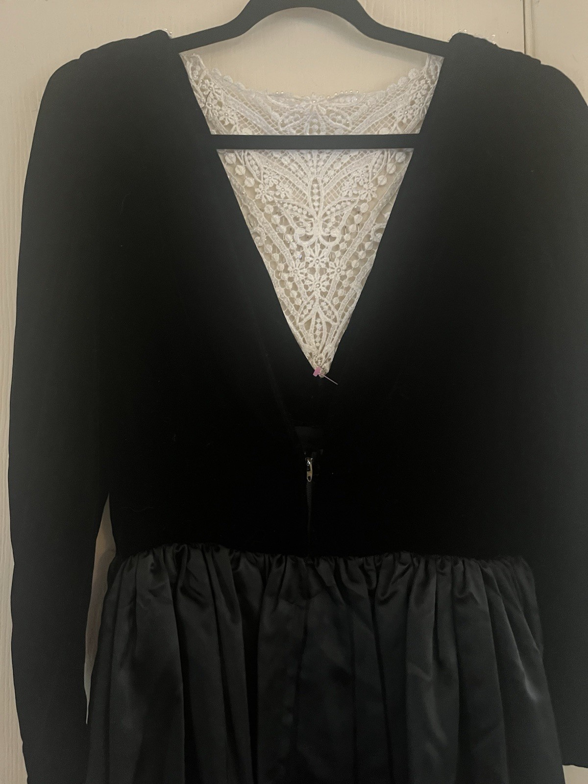 VTG 70s 80s Victorian Prairie Revival Romantic Goth Dark Academia Taffeta Dress