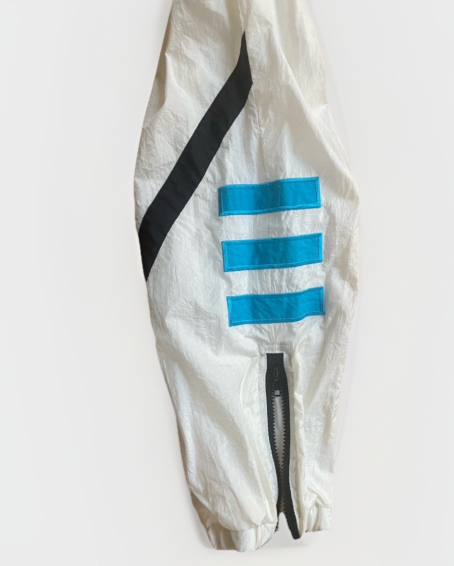 Vintage 90s IZZI Sport Windbreaker Tracksuit White Nylon Colorblock Retro L
