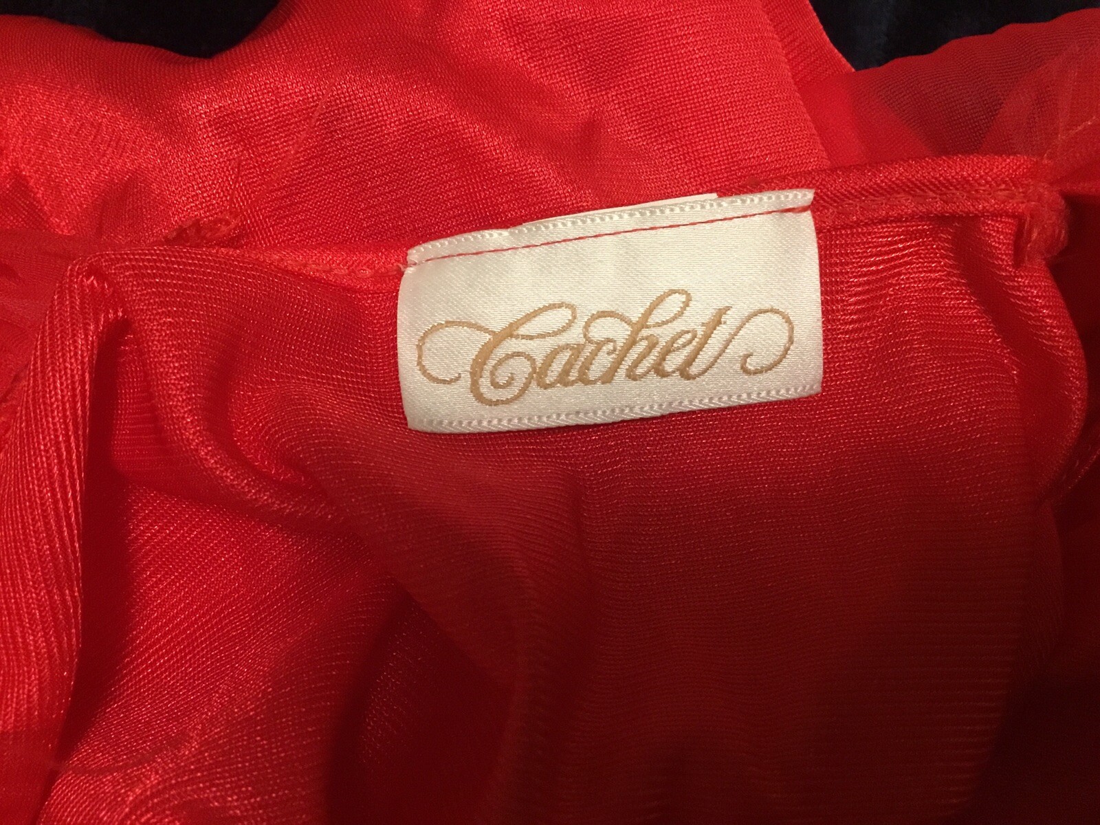 Vintage Cachet Nightgown Lingerie Red Lightweight Sleeveless (medium) Long