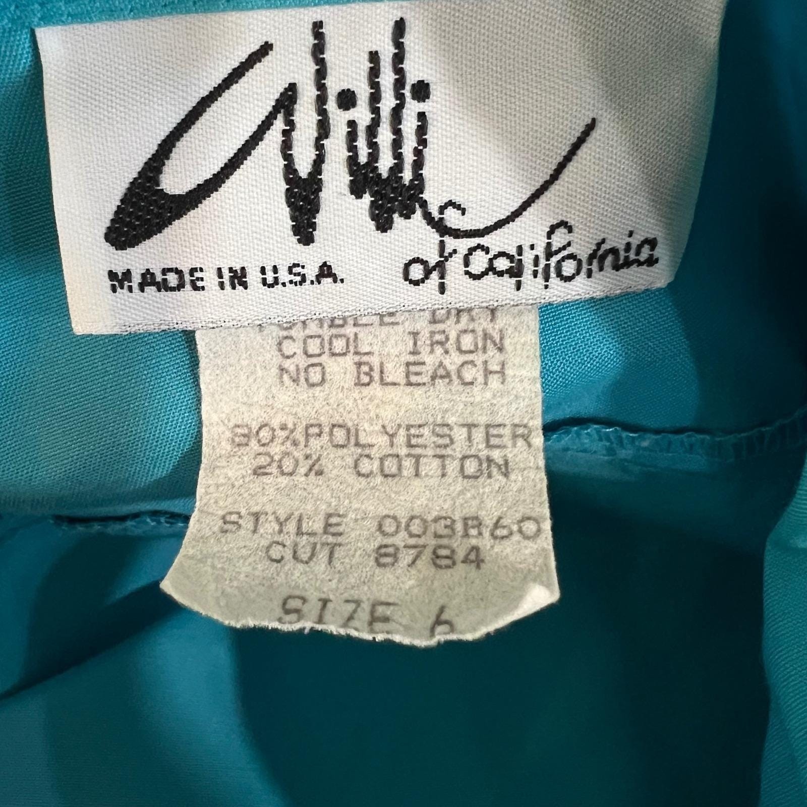 Vintage Teal Shirt Dress Belted Western Midi USA 80s Button Front Size 6