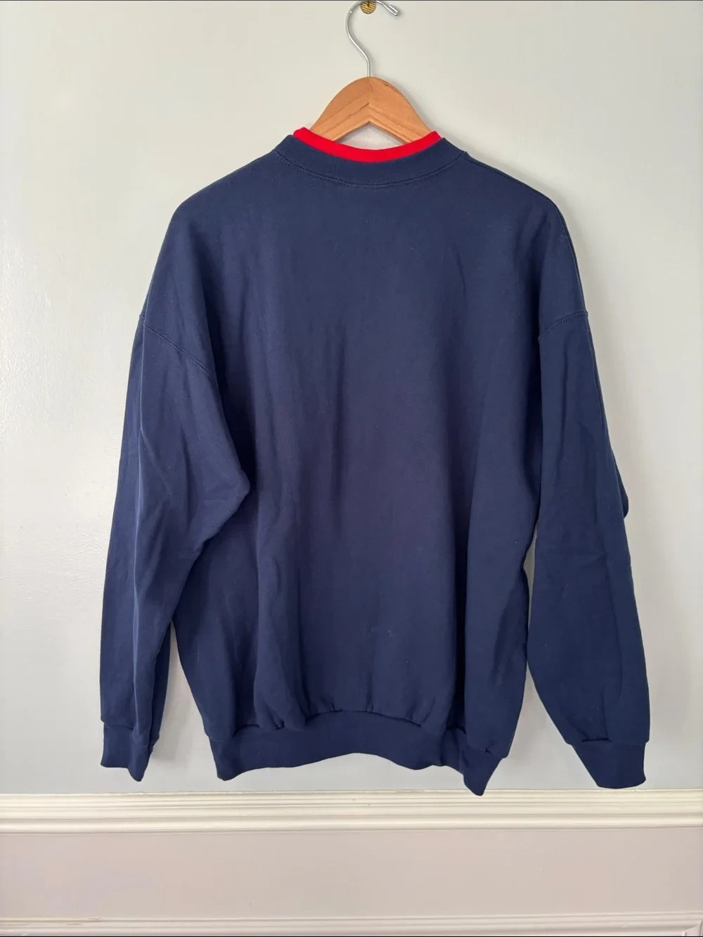 Vintage 90s MC Sportswear Sweatshirt Large Blue Embroidered Dog Grandmacore