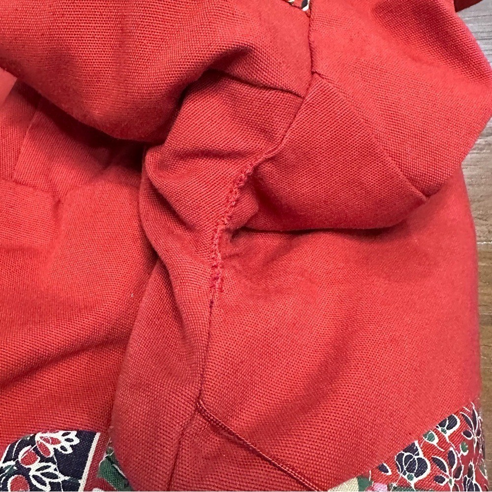 Vintage Handmade Quilted Patchwork Jacket Hooded Tie Front Cottagecore Boho