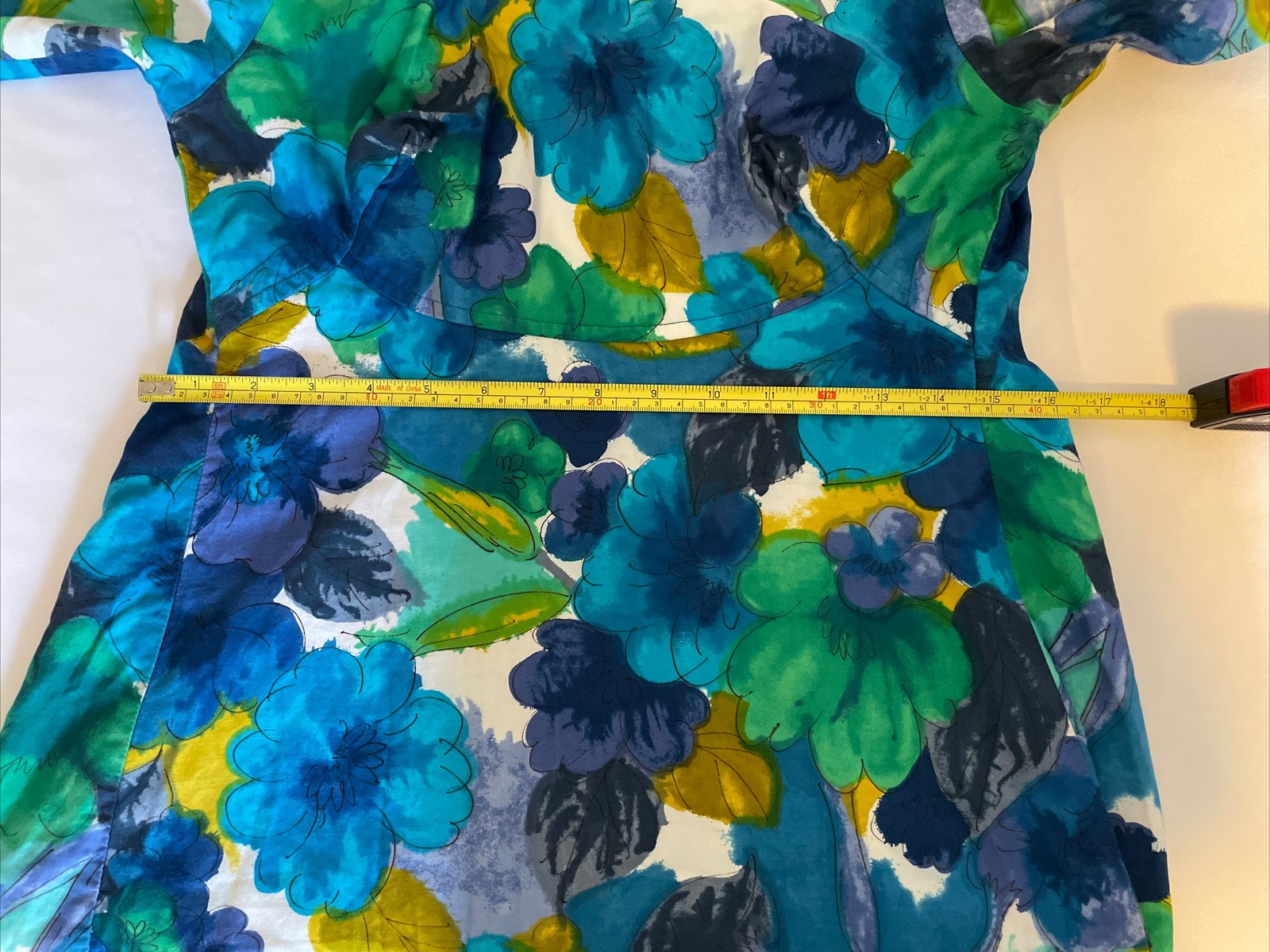 Vintage Kamehameha Hawaiian Dress Size Small Blue Floral Print