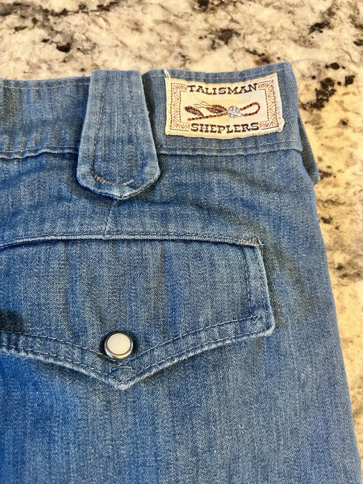 VINTAGE 70’S Ladies TALISMAN SHEPLERS HIGH WAISTED JEANS WESTERN BOHO Wide Leg
