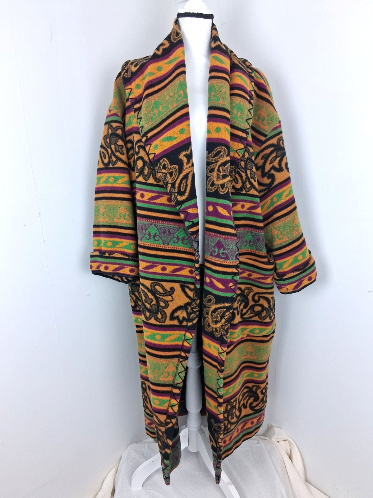 Vintage Byblos 1970’s Blanket Coat by Gianni Versace 100% Wool Unique RARE