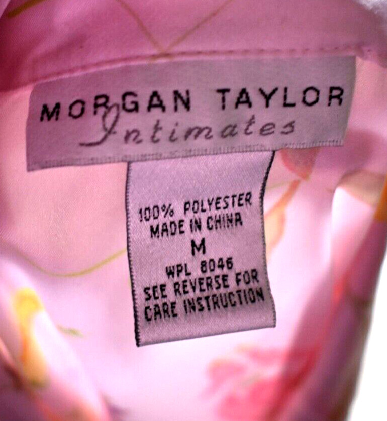 Y2K Morgan Taylor Intimates Satin Night Shirt Nightie VTG 2000s Floral Pink MED