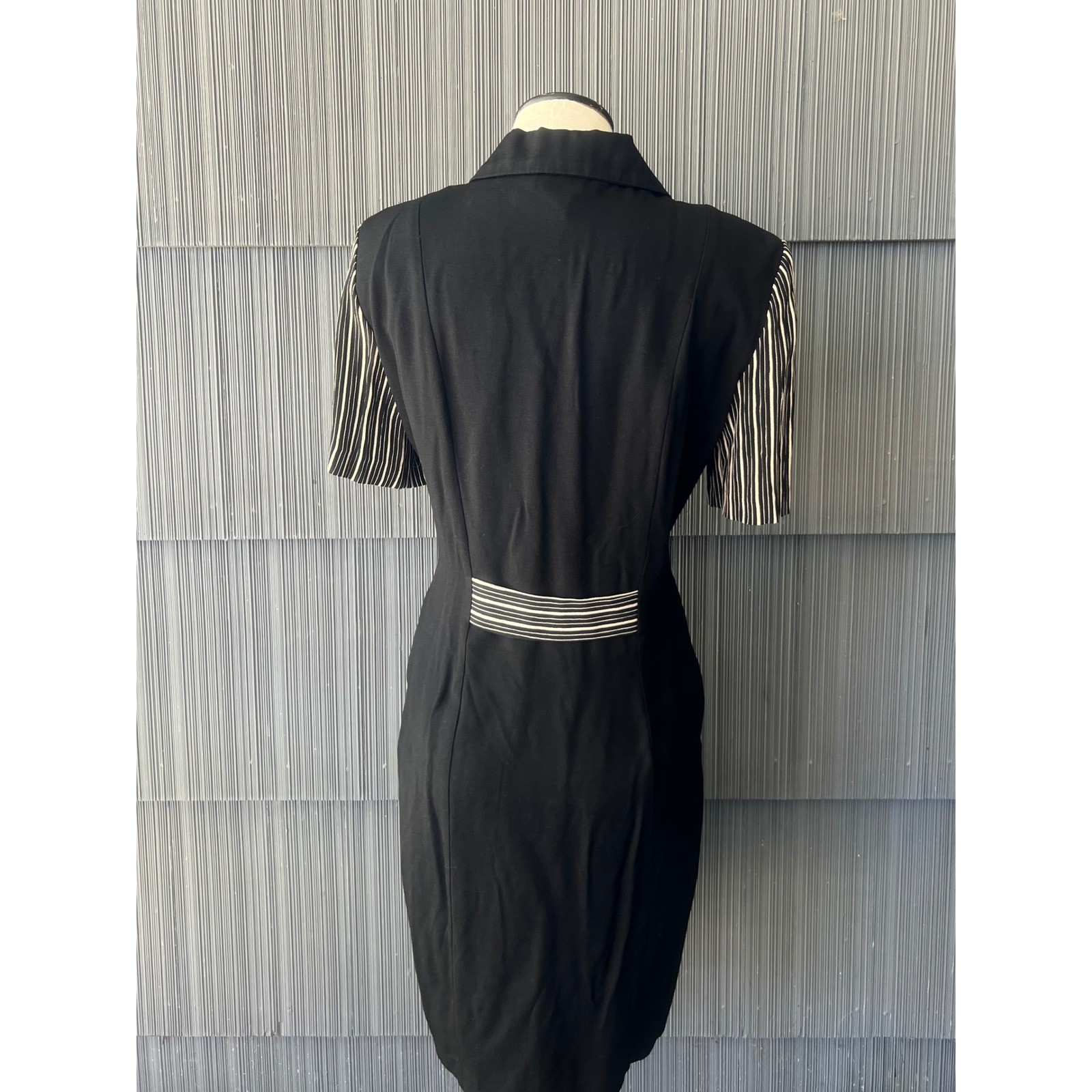 Paul Harris Vintage Academia Button Front Quiet Luxury Midi Dress Womens 4