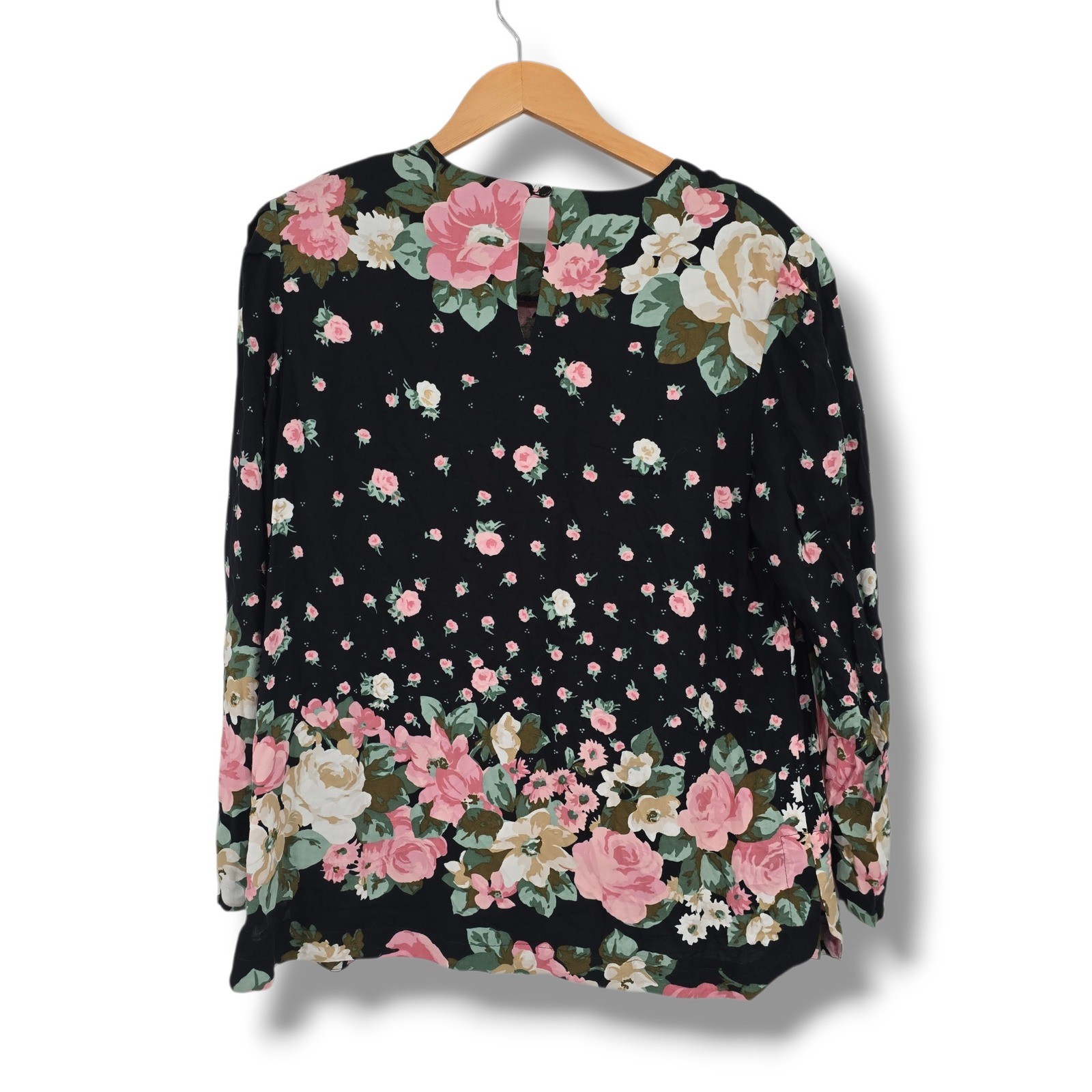 Vintage Damon Dress Floral Blouse Long Sleeve Top Size 16 Made USA Cottage