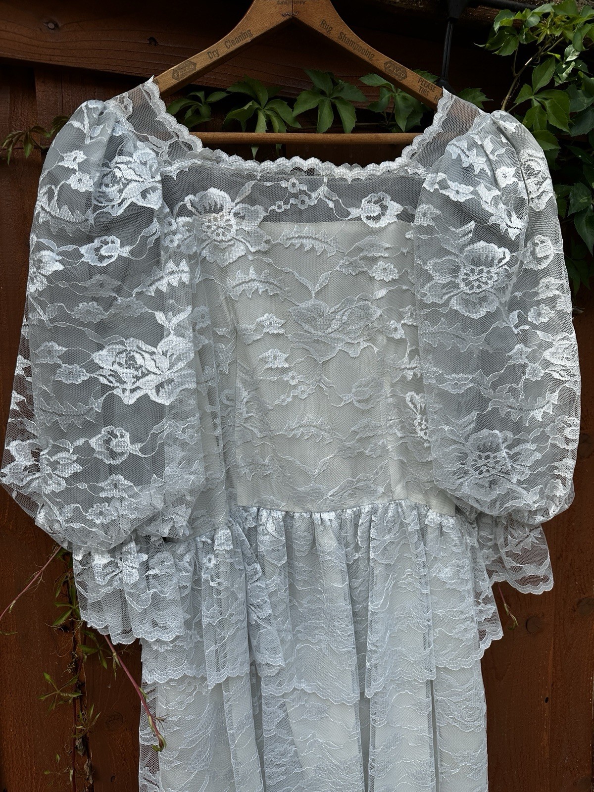 Vintage Cachet By Bari Protas Gray Lace Maxi Dress Size 5/6