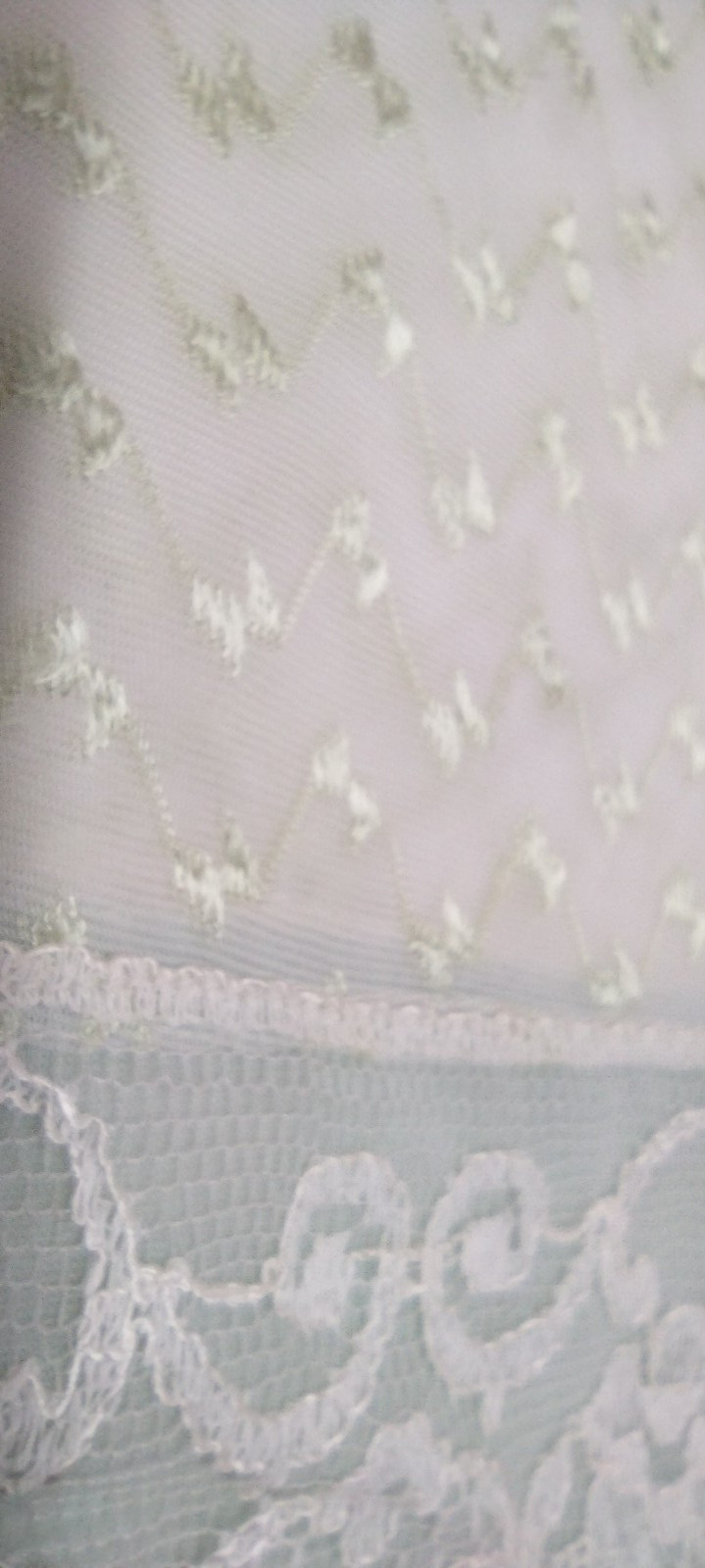 Lace Skirt Slip Chartreuse 50s Nylon Sheer On Mint White Lace Medium VINTAGE