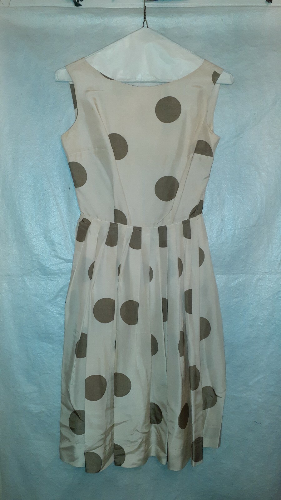 1950/60s Vintage Summer Dress Norman Wiatt of California Silk Dot Print Small