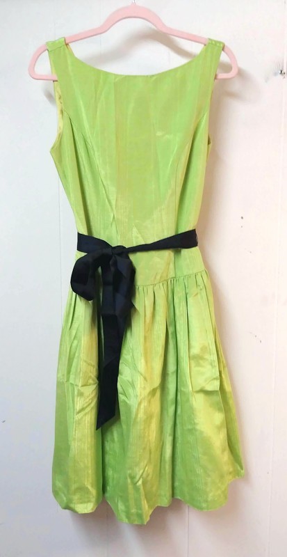 Eliza J VTG 90s 80s M/L? Citron Green Drop Waist Cocktain Party Dress