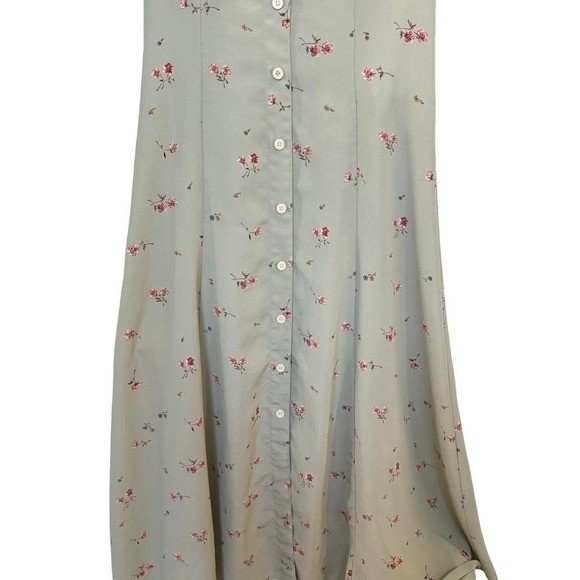 90’s vintage OLD NAVY PASTEL MINT GREEN FLORAL MAXI DRESS 4 SMALL