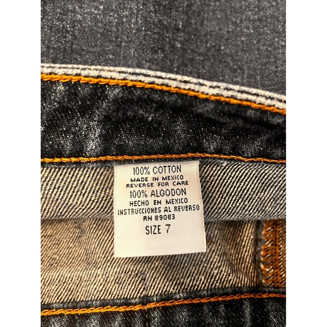 lei Washed Denim A- Line Mini Skirt Size 7 3 Button 90s Y2K