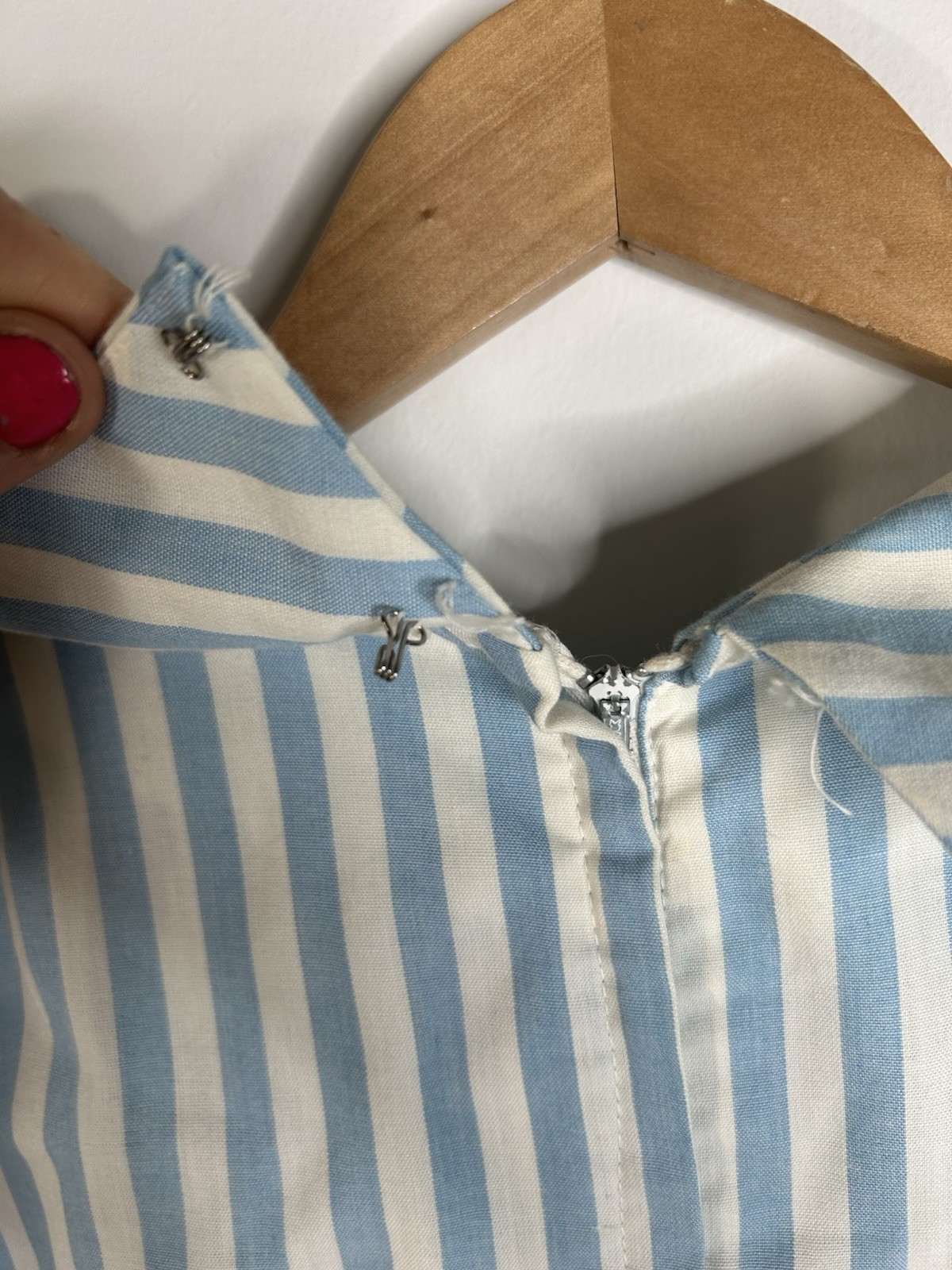 Vintage 1960’s Dress Women’s Blue Stripe Aline Everyday Casual Sleeveless
