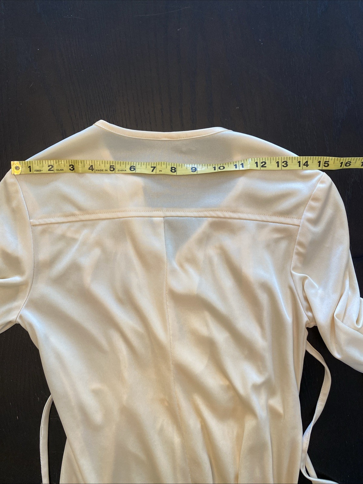 True Vintage 1970s Disco Career Dress Cream/Yellow Tie Belt Sz S?