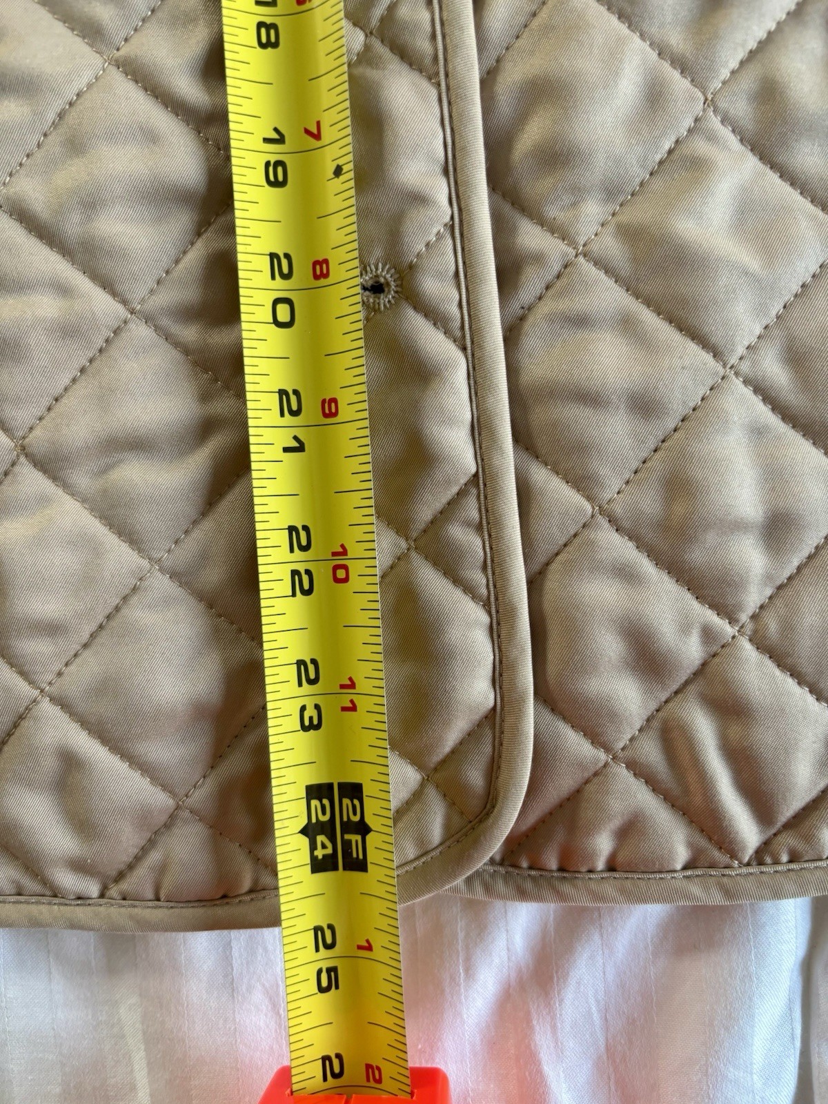 Burberry Brit Tan Quilted Jacket Size PS Vintage Plaid Logo on Buttons