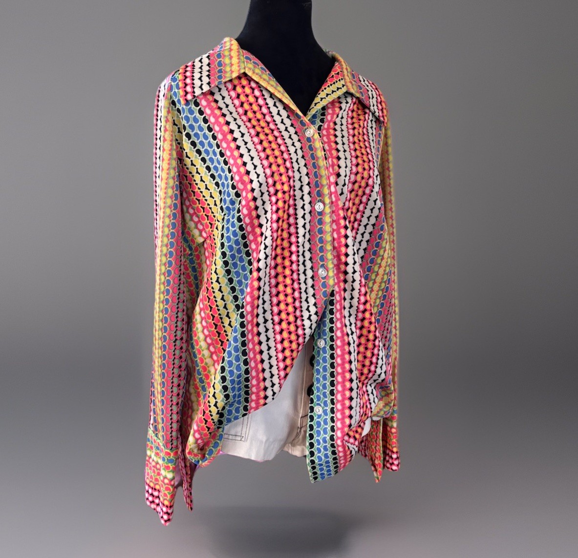 VTG 60s/70s HIPPY BOHO California Ample Jobs Psychedelic Print Top.oversized