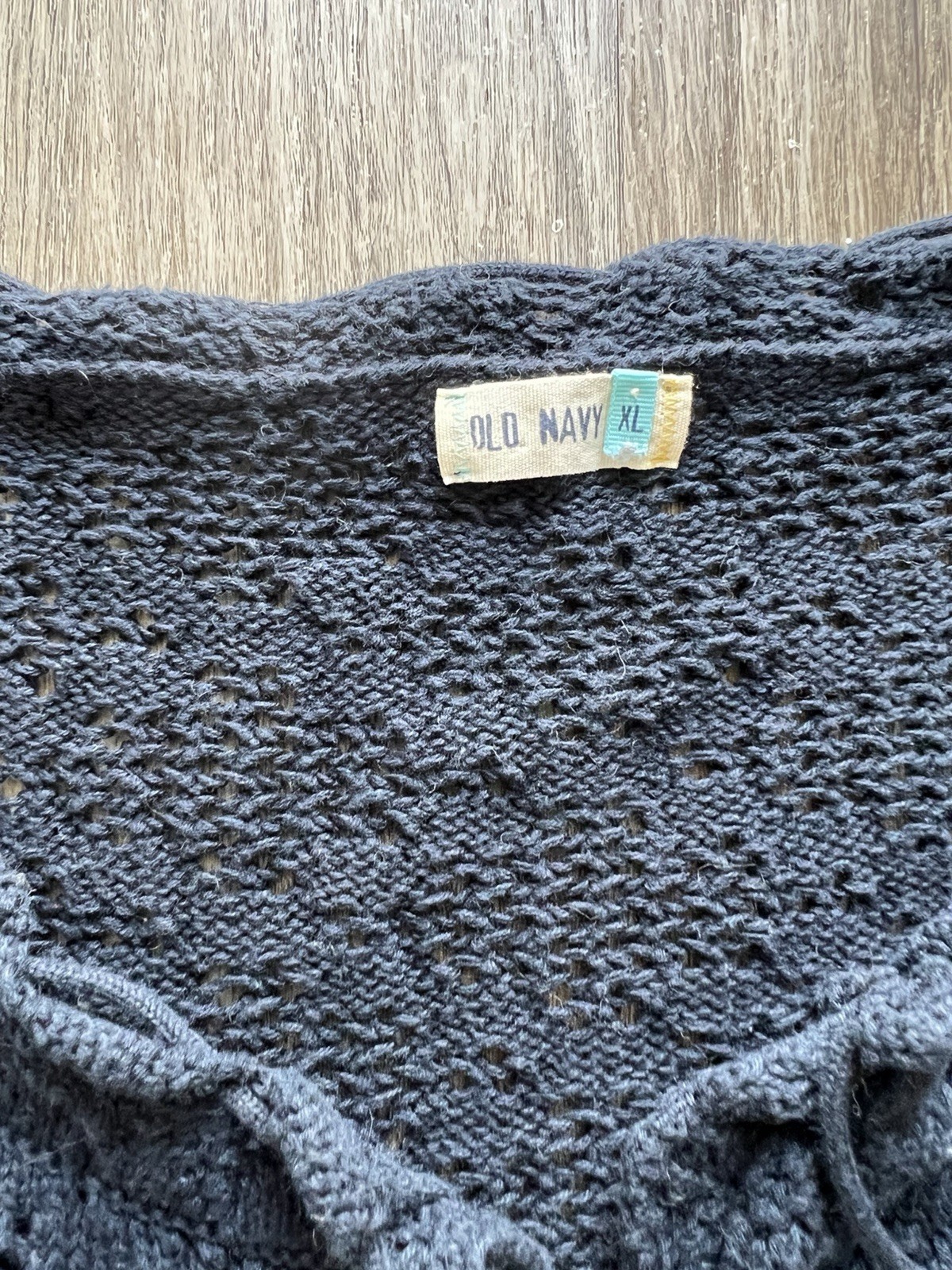 Y2K Old Navy Women’s Crochet Vest Top Knit Boho Cottagecore Open Front