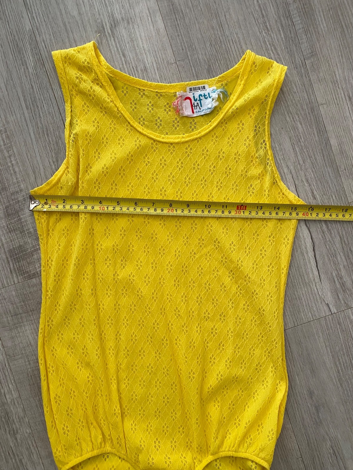 Vintage Nifty California 70’s Yellow Stretch Lace Bodysuit Festival Retro – S/M
