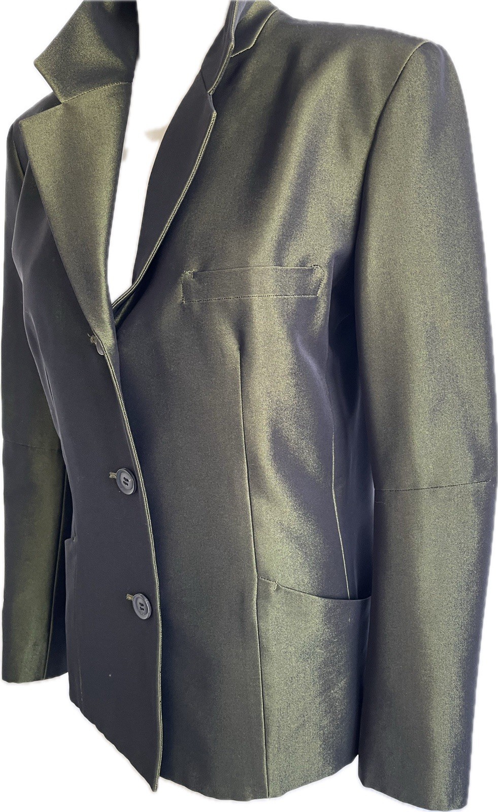 Issey Miyake Vintage 1990s White Label Iridescent Deep Green Jacket