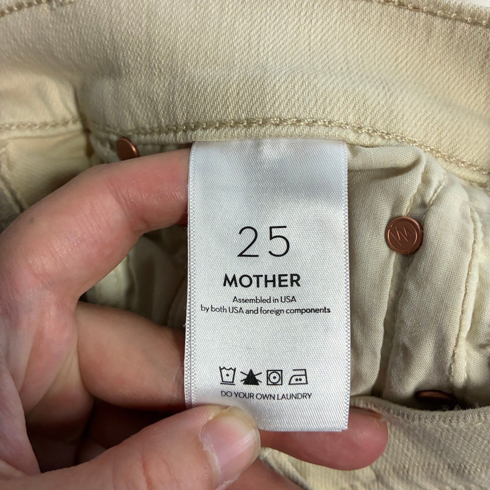 NEW Mother the Weekender Sneak in Playdate Size 25 Beige Flare 70s Western