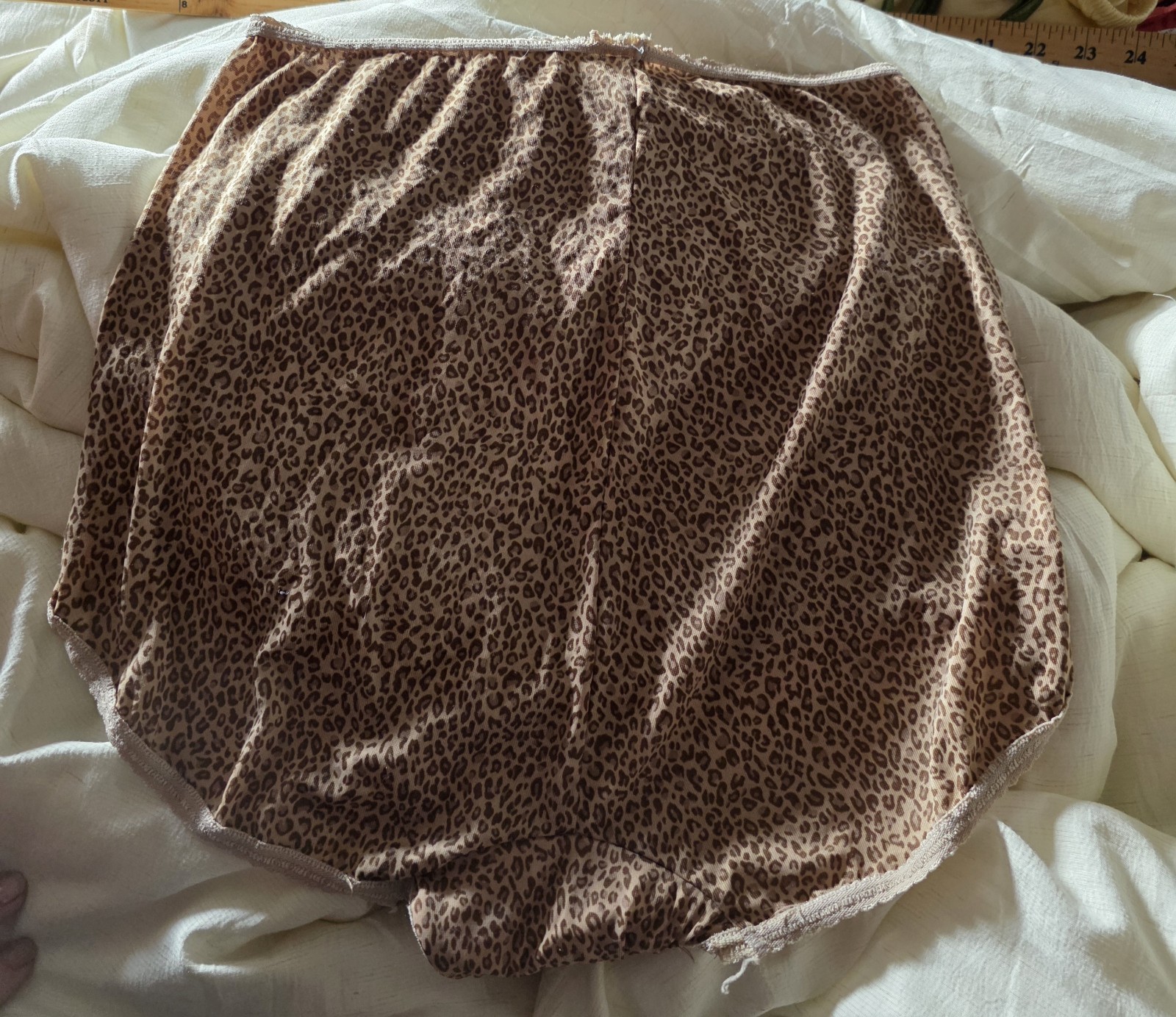 Vintage BALI Animal Print Nylon GRANNY Panties Sissy Secretary Size XL/8 #2633