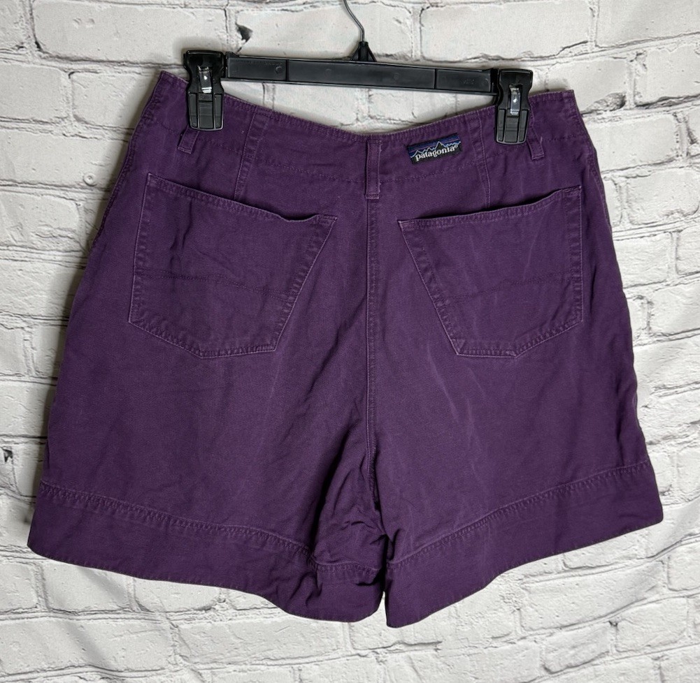 Patagonia Vtg 90s Wm’s Cotton High Rise Stand Up Shorts Purple Size 14