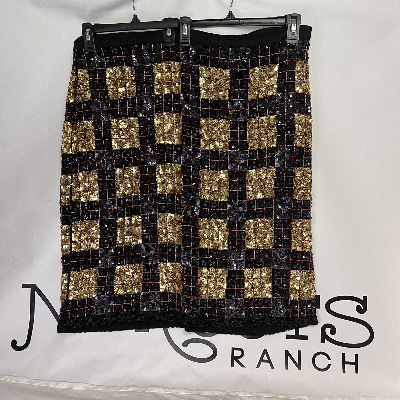 Vintage Jean For Joseph Le Bon Sequin Beaded Skirt With 8 Inch Slit