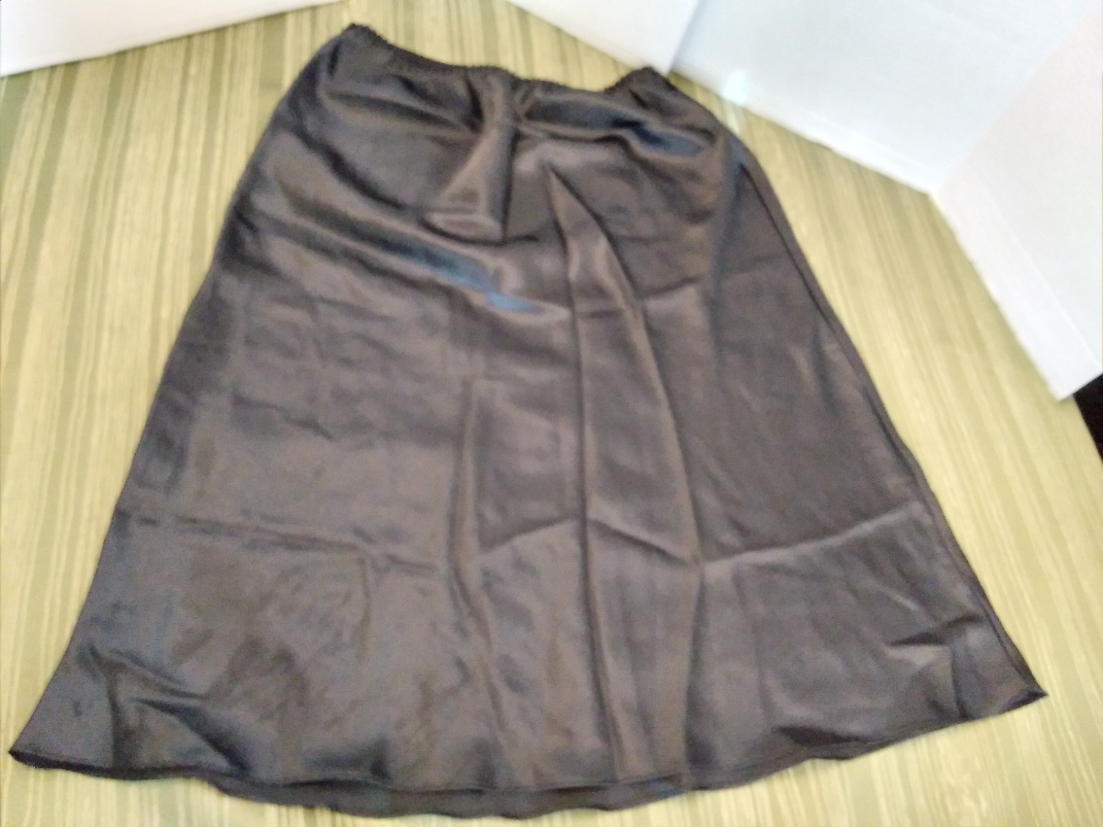 Skirt Half Slip Black Shiny Silky Glossy Farr West Style M-L