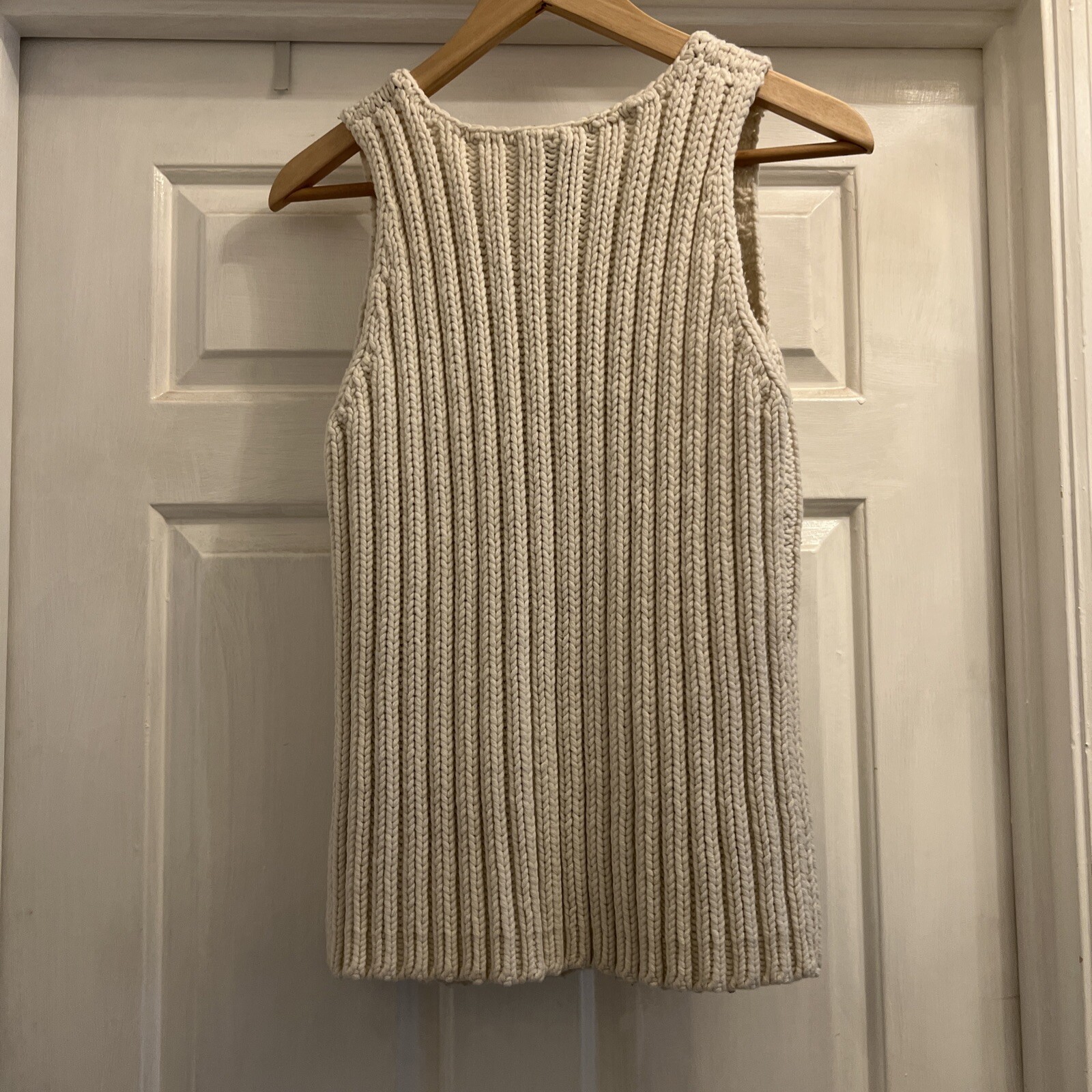 The Limited Cream Heavy Wool Blend Knit Tank Sweater Women’s Size XL Y2K