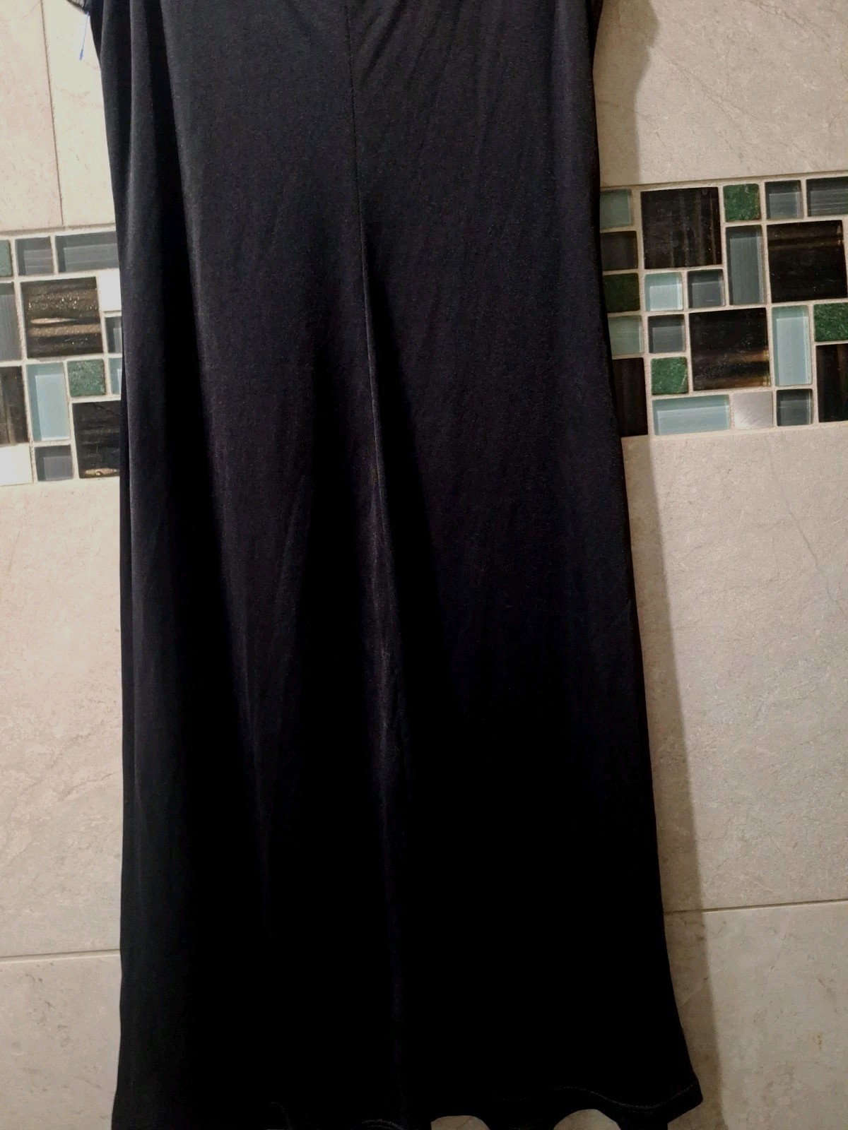 Vintage Rocco Barocco Black Slip Dress 1970s Read Desc