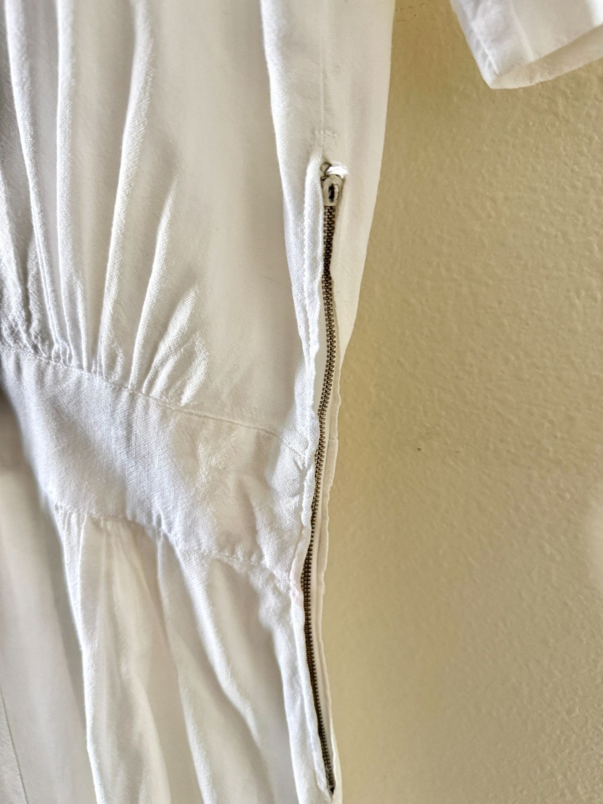 Vintage 1940s Short Sleeve Flour Sack Dress With Floral Embroidery Detail And Me