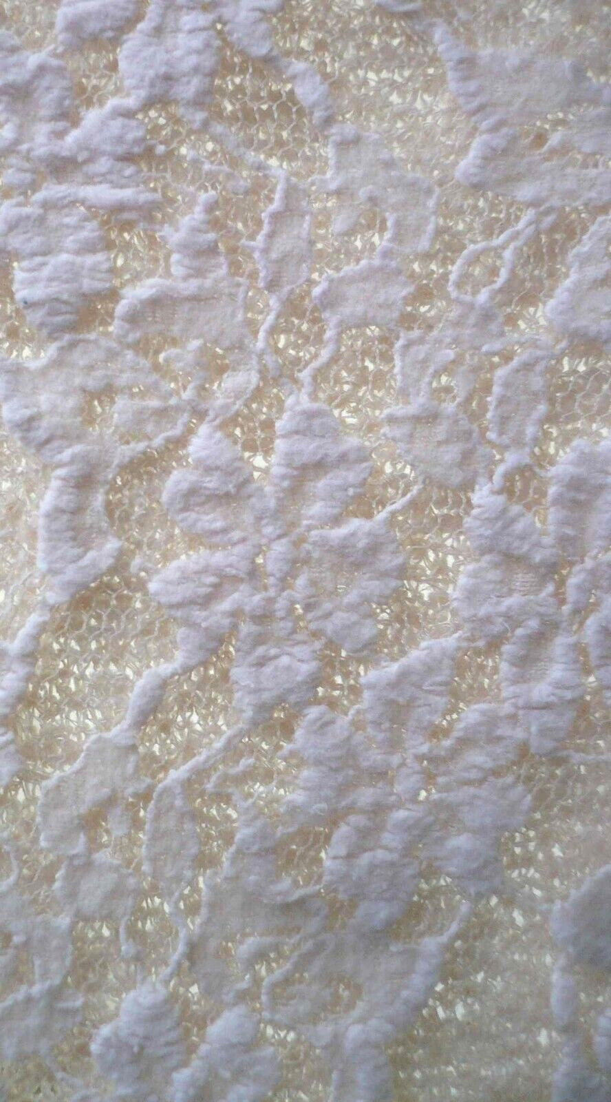 VTG PAPER CRANE IVORY SWEATER LACE MESH NET STRETCH CROP TOP L M USA MADE WOMEN