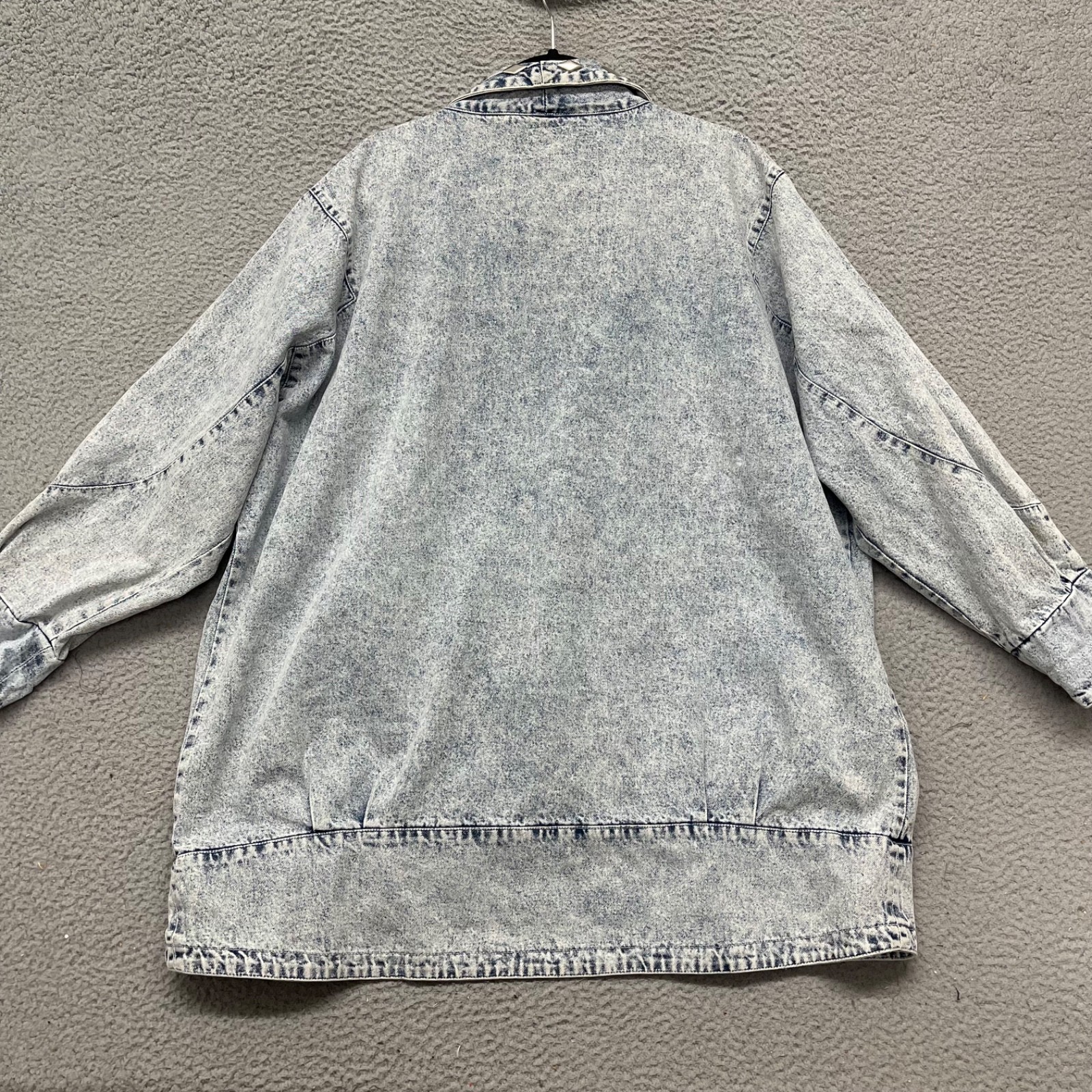Vtg Acid Wash Denim Jacket Womens XL Light Wash Studded 80’s 90’s Retro