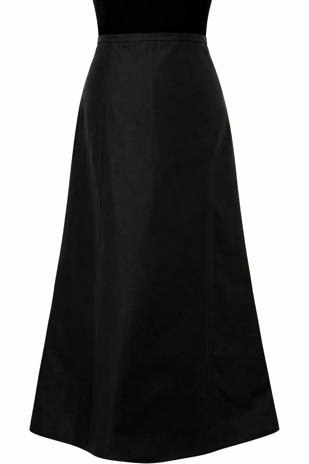 Vintage Cache Womens Eveningwear Maxi Skirt With Train Size 8 Black Satin Lined
