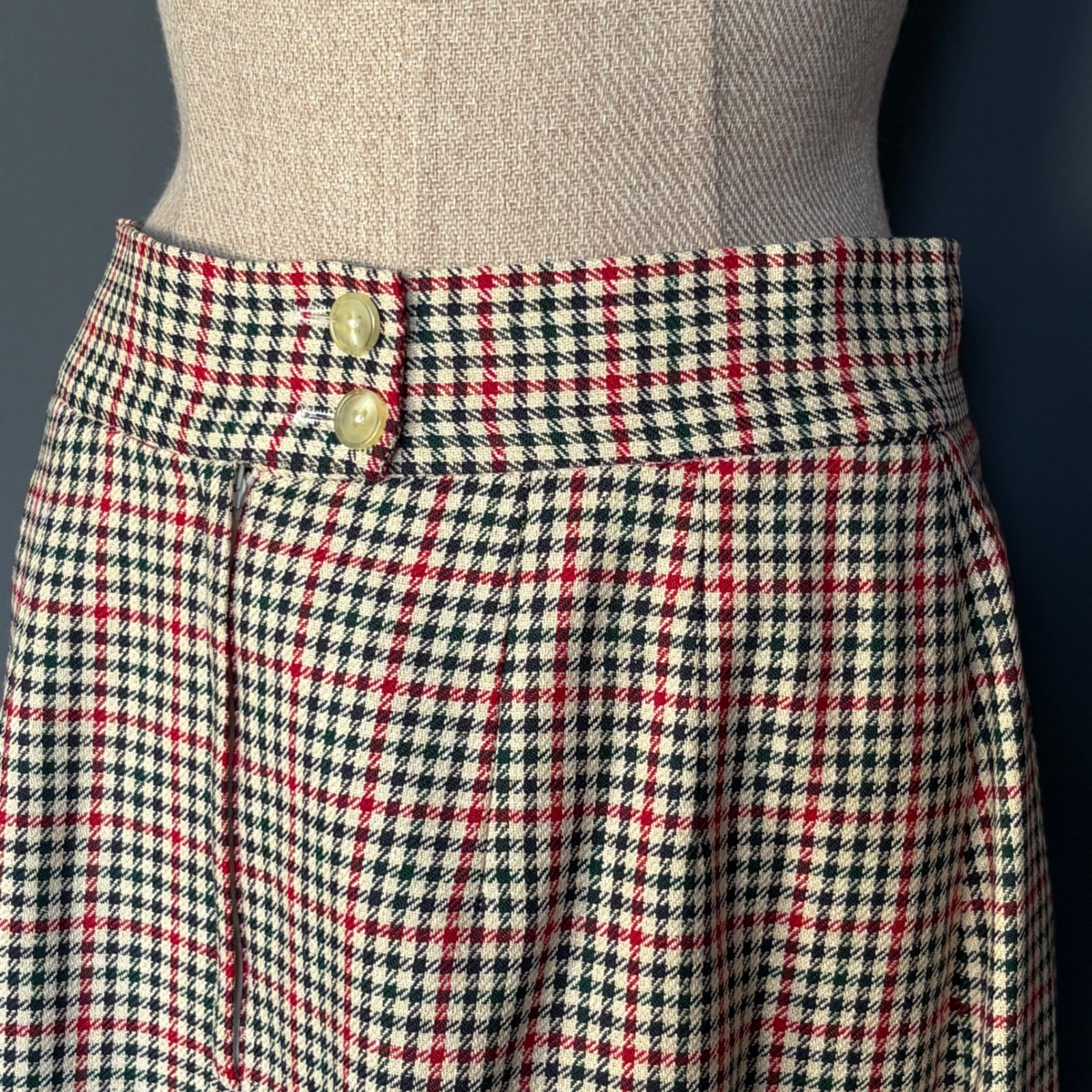 2 Pcs Brooks Brothers Skirt Suit – Houndstooth | Silk Wool | Blazer 10 Skirt 12