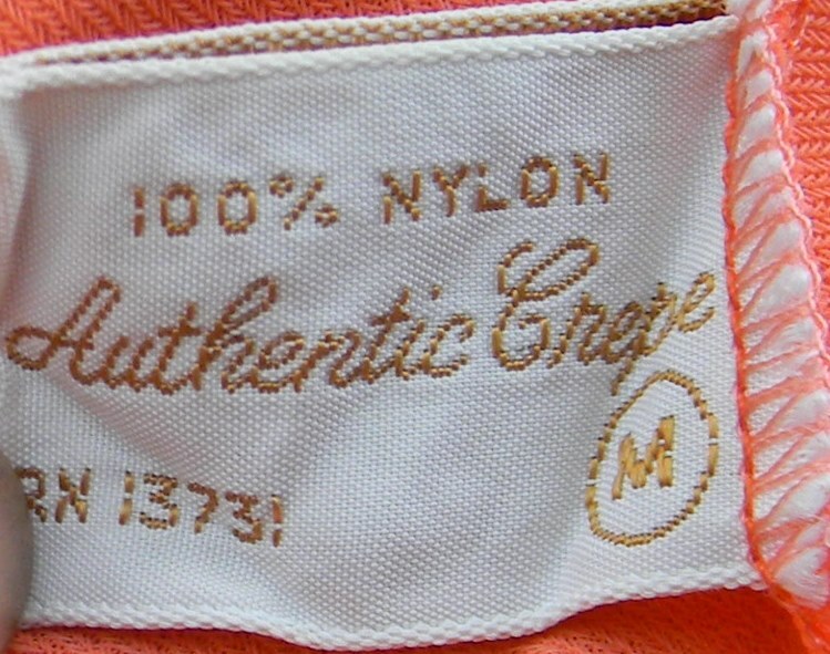 Vintage Enka Crepeset Mistee Nightgown Loungewear Orange Gold Trim Caftan Robe M
