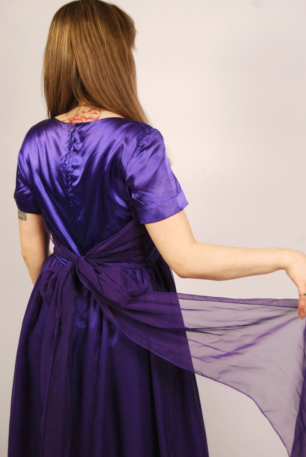 80s Babydoll Gown (L) large purple vintage maxi royal renaissance formal prom