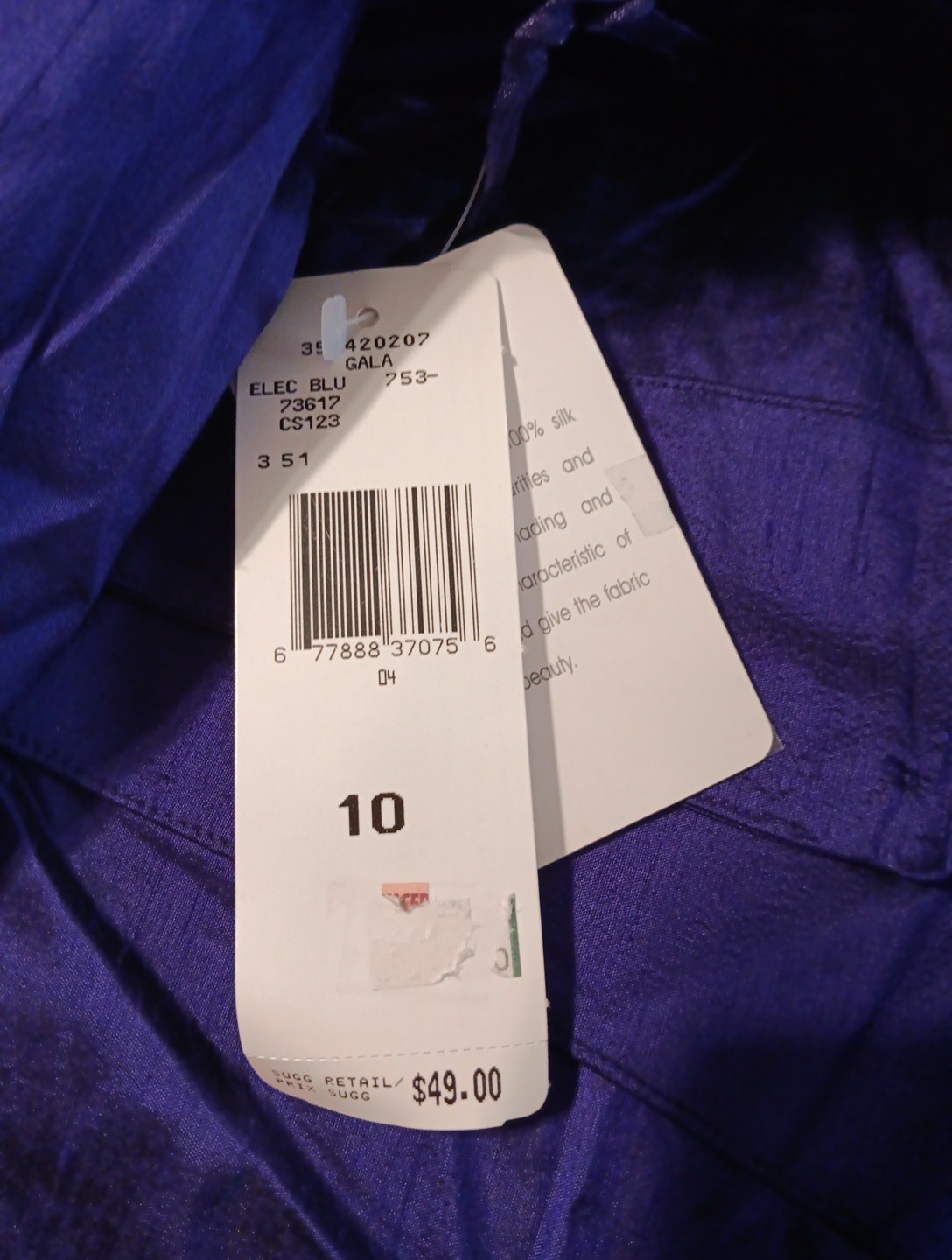 Vtg Jones Wear Womens 10 Halter Neck Top Button Up Blue Purple 100% Silk NWT