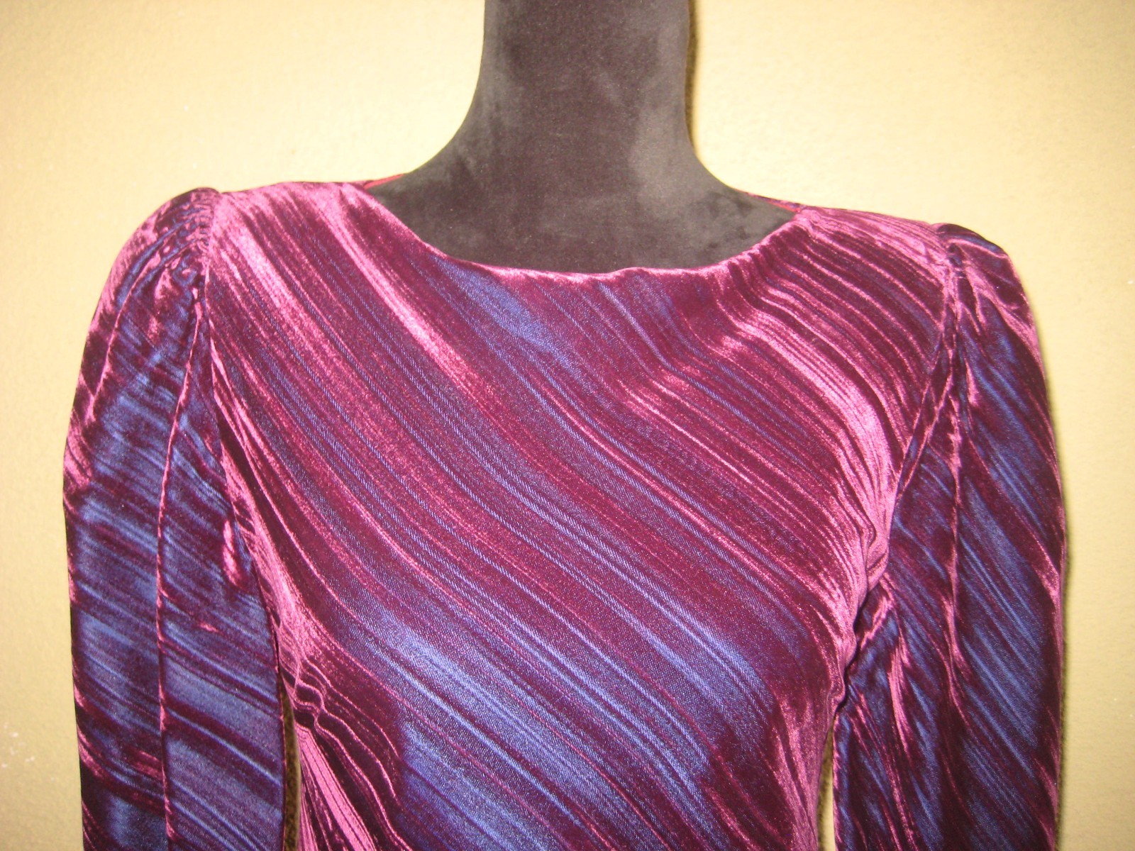 Vintage 80s burgundy/wine velveteen dropwaist taffeta tiered ruffles party dress
