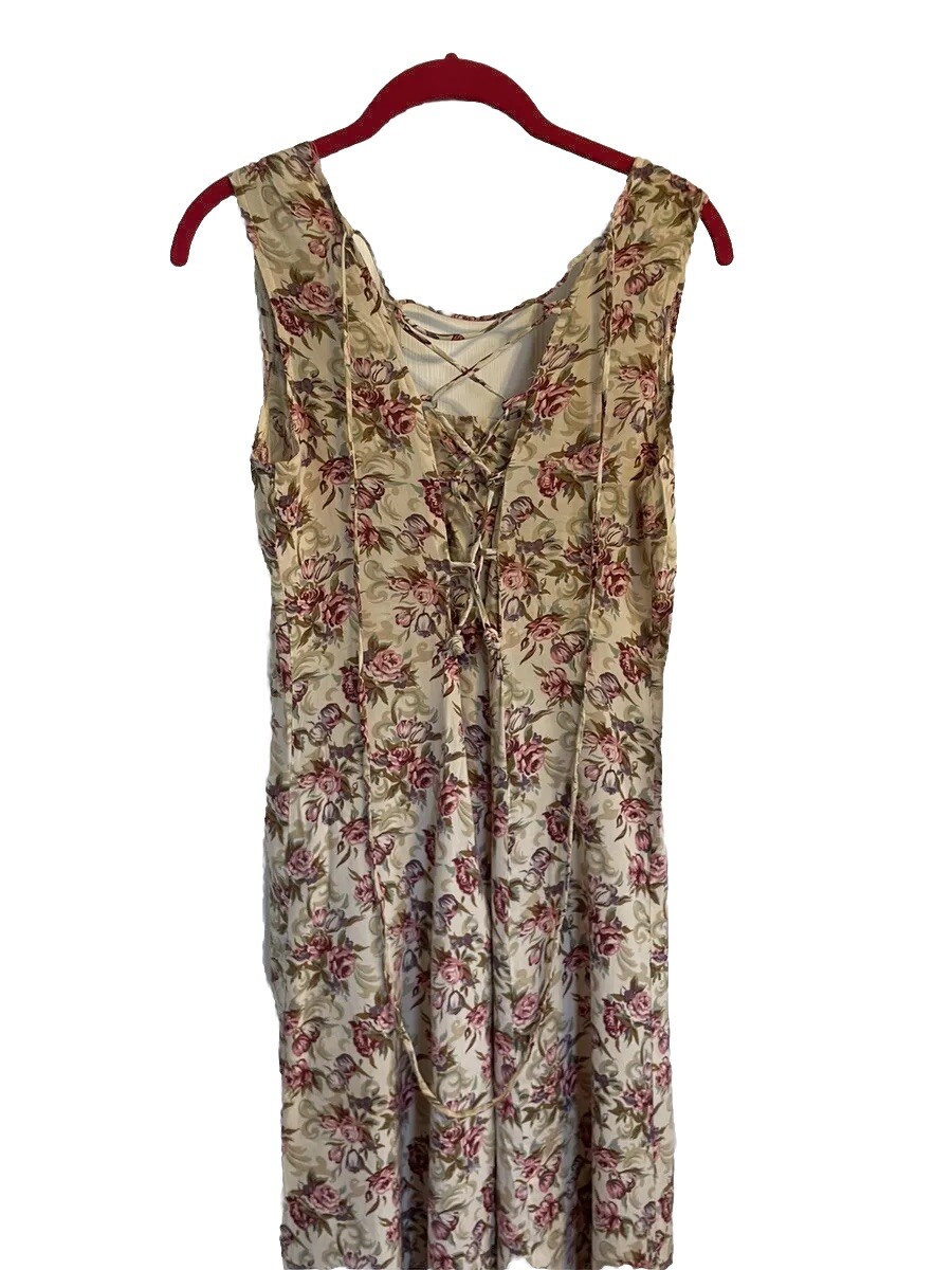 Joni Blair Vtg Late 1980’s Floral Maxi Dress Size 10 Cottagecore Prairie Boho