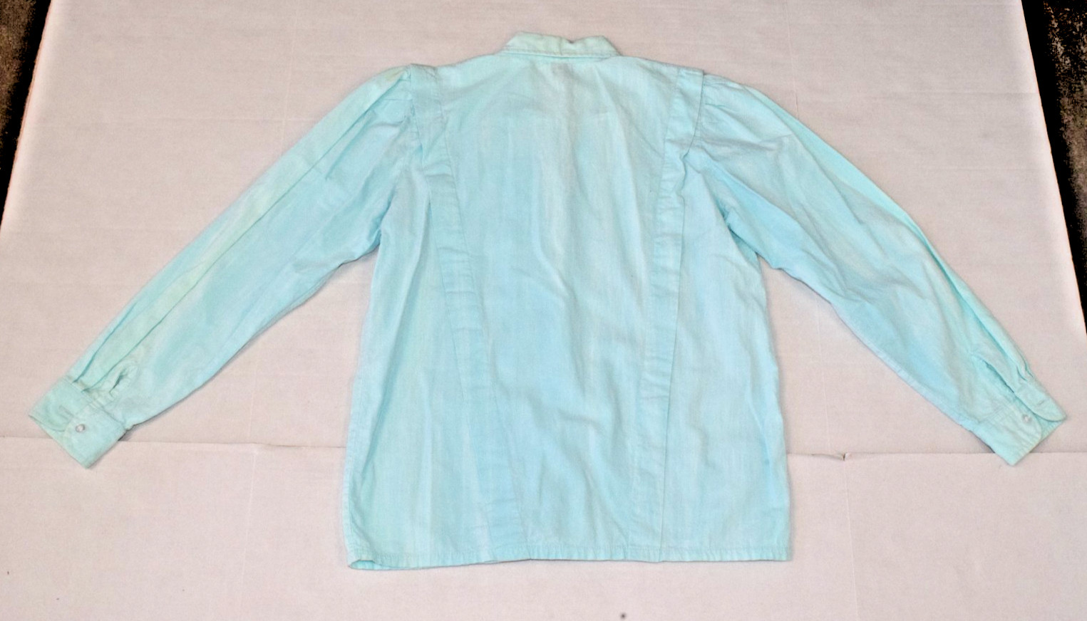 Vintage Western Shirt Skirt Set Miss Rodeo America Sz 7/8 80s Mint Blue Made USA