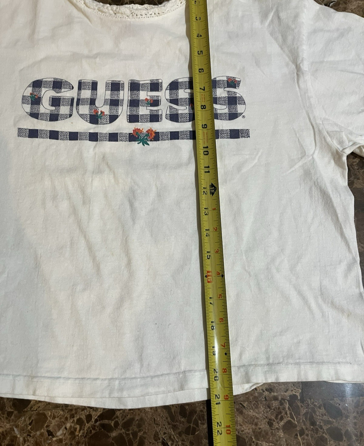 Vintage 1990 Guess by Georges Marciano T Shirt Cropped Size Small