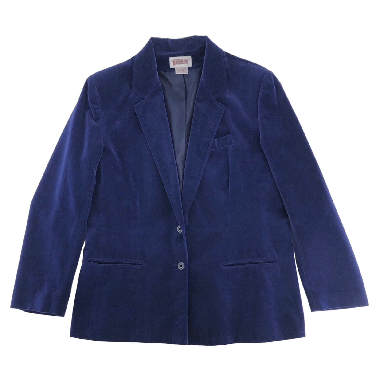 Y2K velvet blazer navy blue 2000s vintage