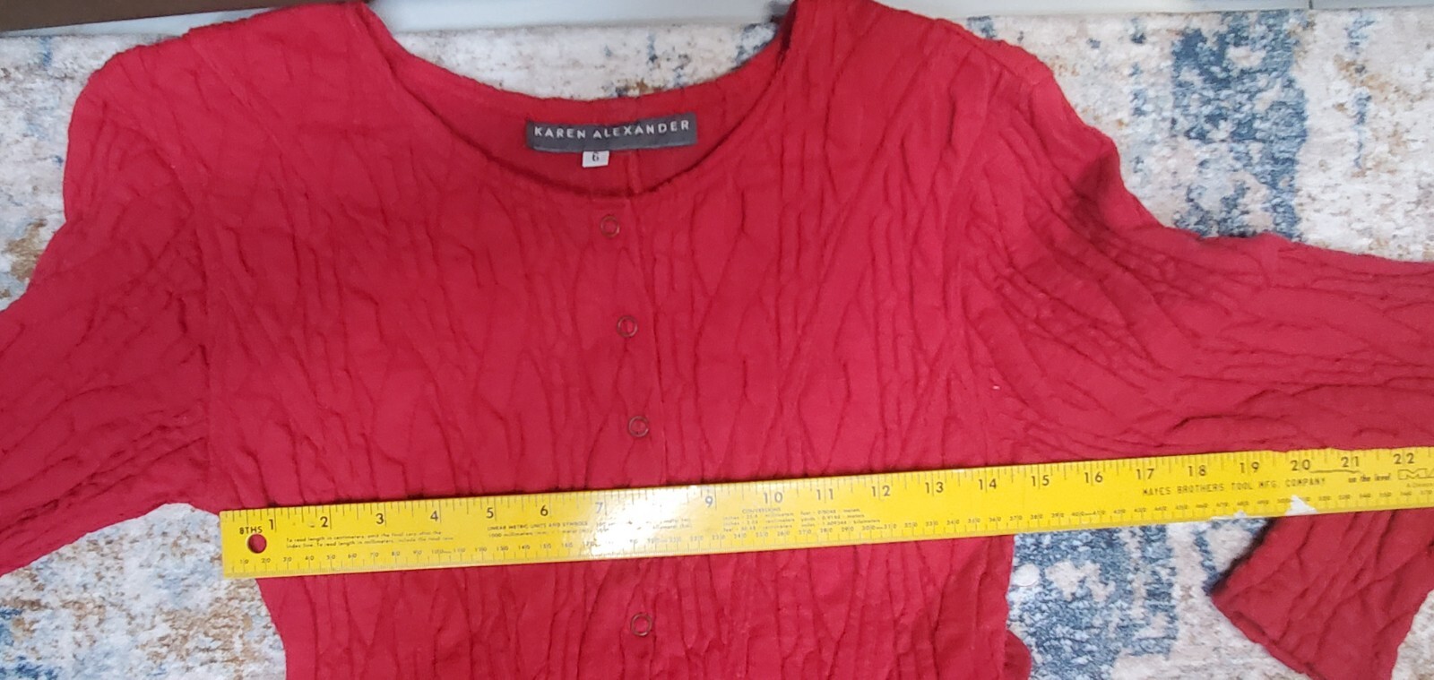 VTG 80s KAREN ALEXANDER Red Snap Up A Line Style Dress Sz S Read Description