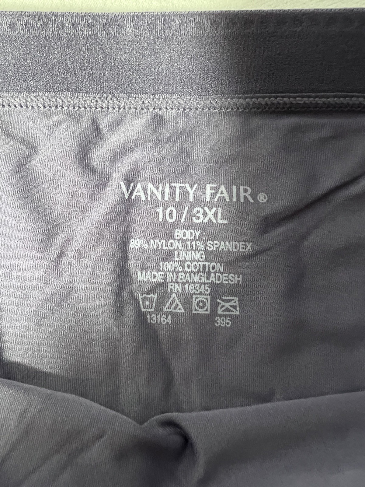 Soft & Silky Vanity Fair Comfort X3 Hi-Cut Panty 10/3XL 13164 New Blue color