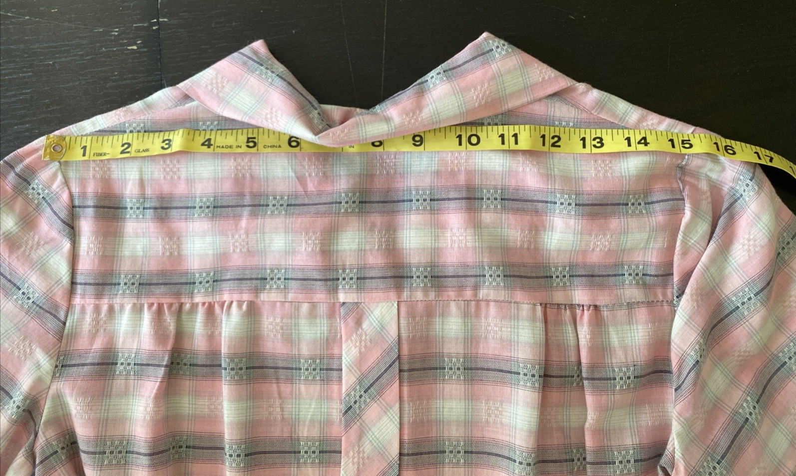 Vintage 1950s/1960s Plaid Cotton Shirt Dress With Pocket & Belt – Pink Grey