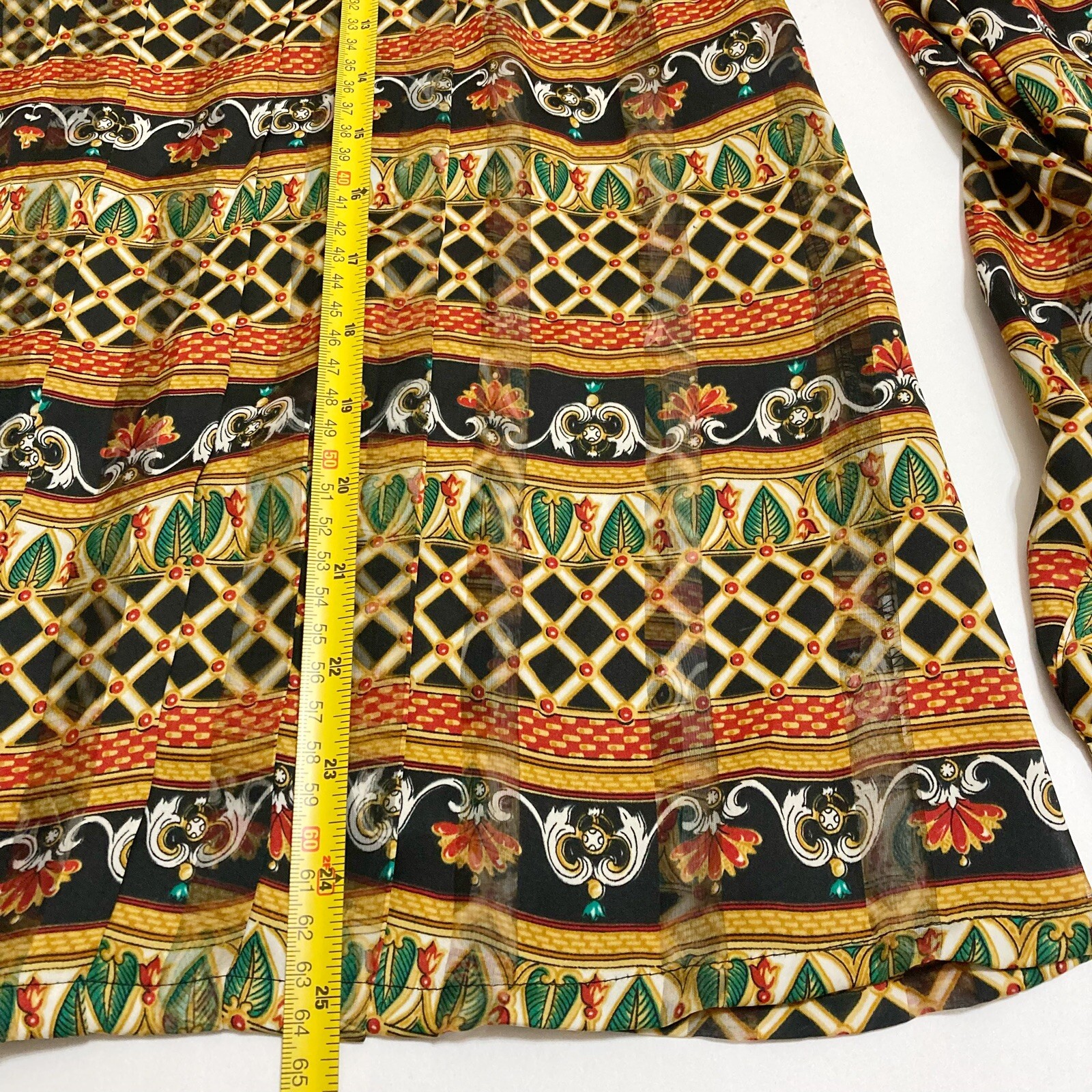 Vintage Womens 80s Button Back Pleated Baroque Blouse Size 10 Poet By Nicola