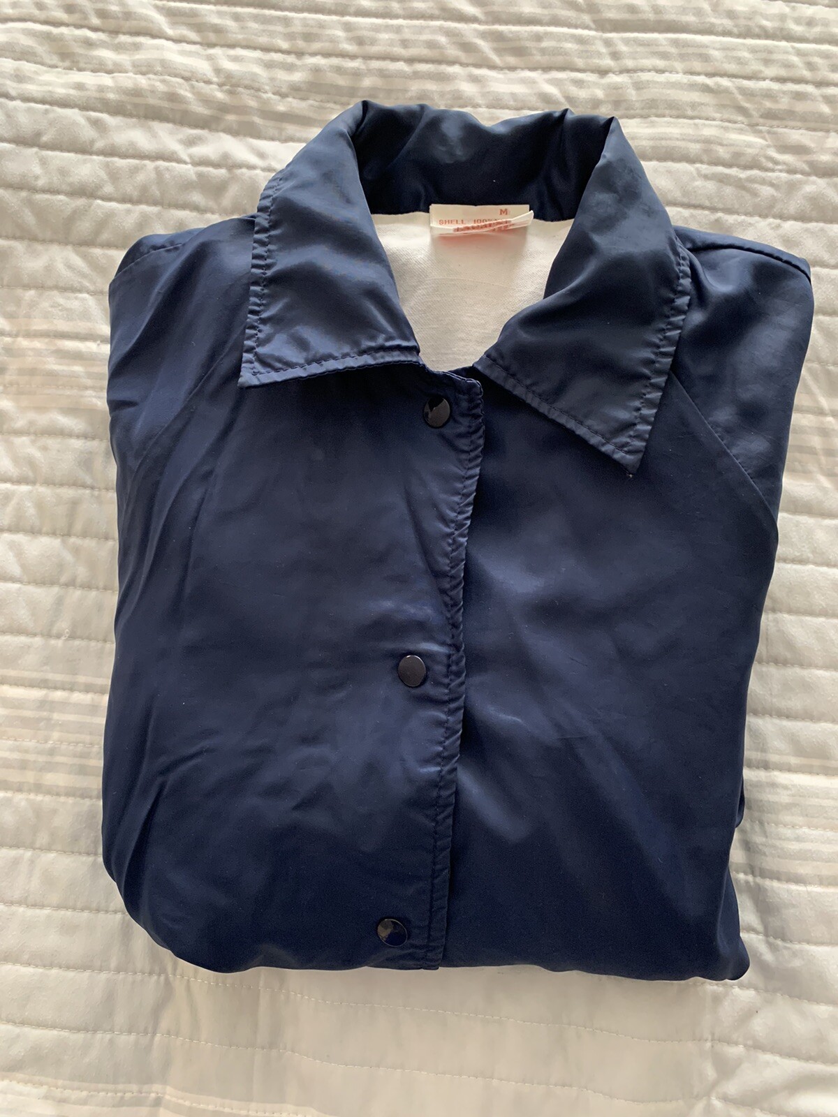Vintage 1990’s NEW Sears Blue Coach Snap Up Lined Windbreaker Women’s SZ Med